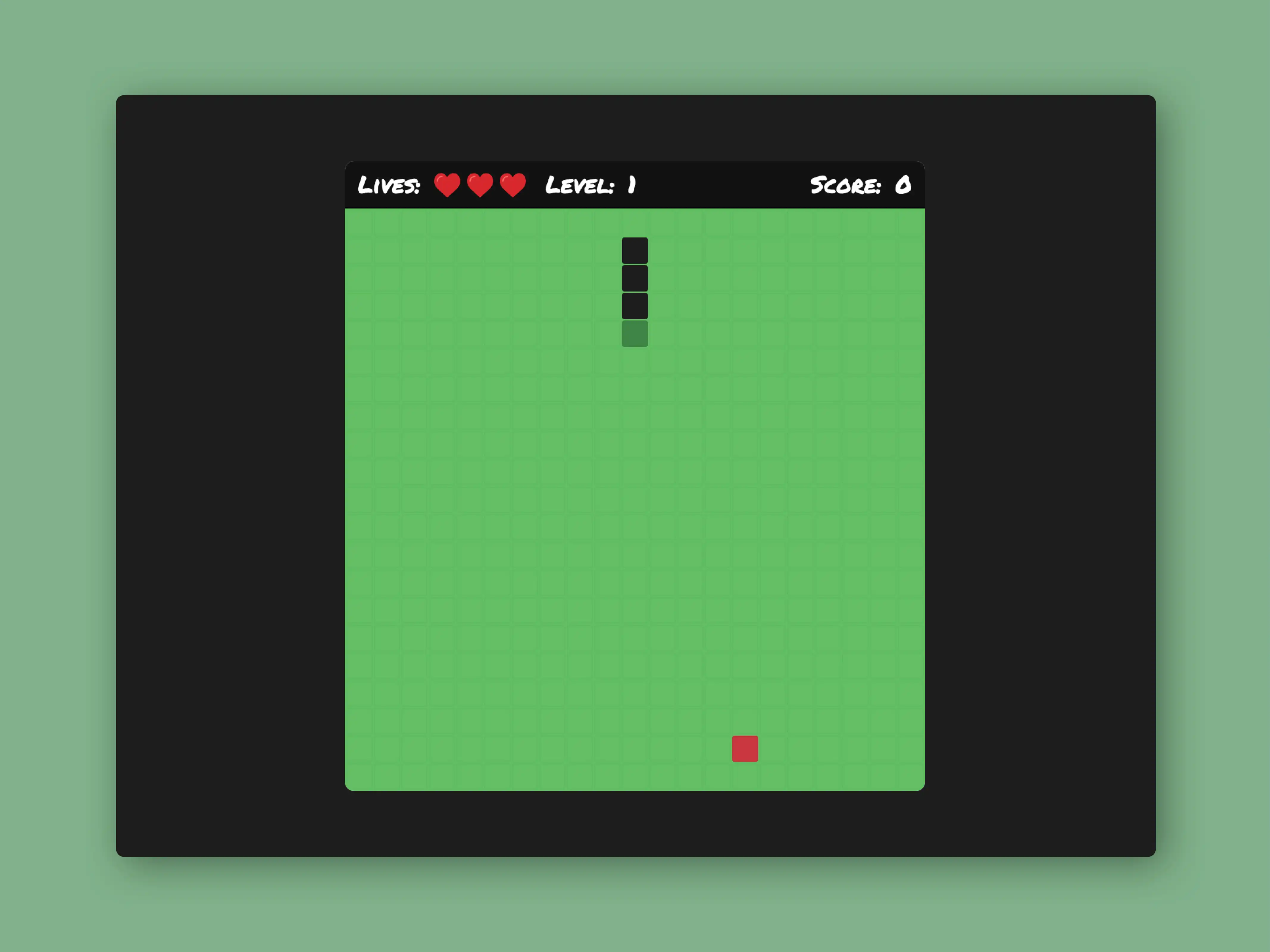 demo of the snake game