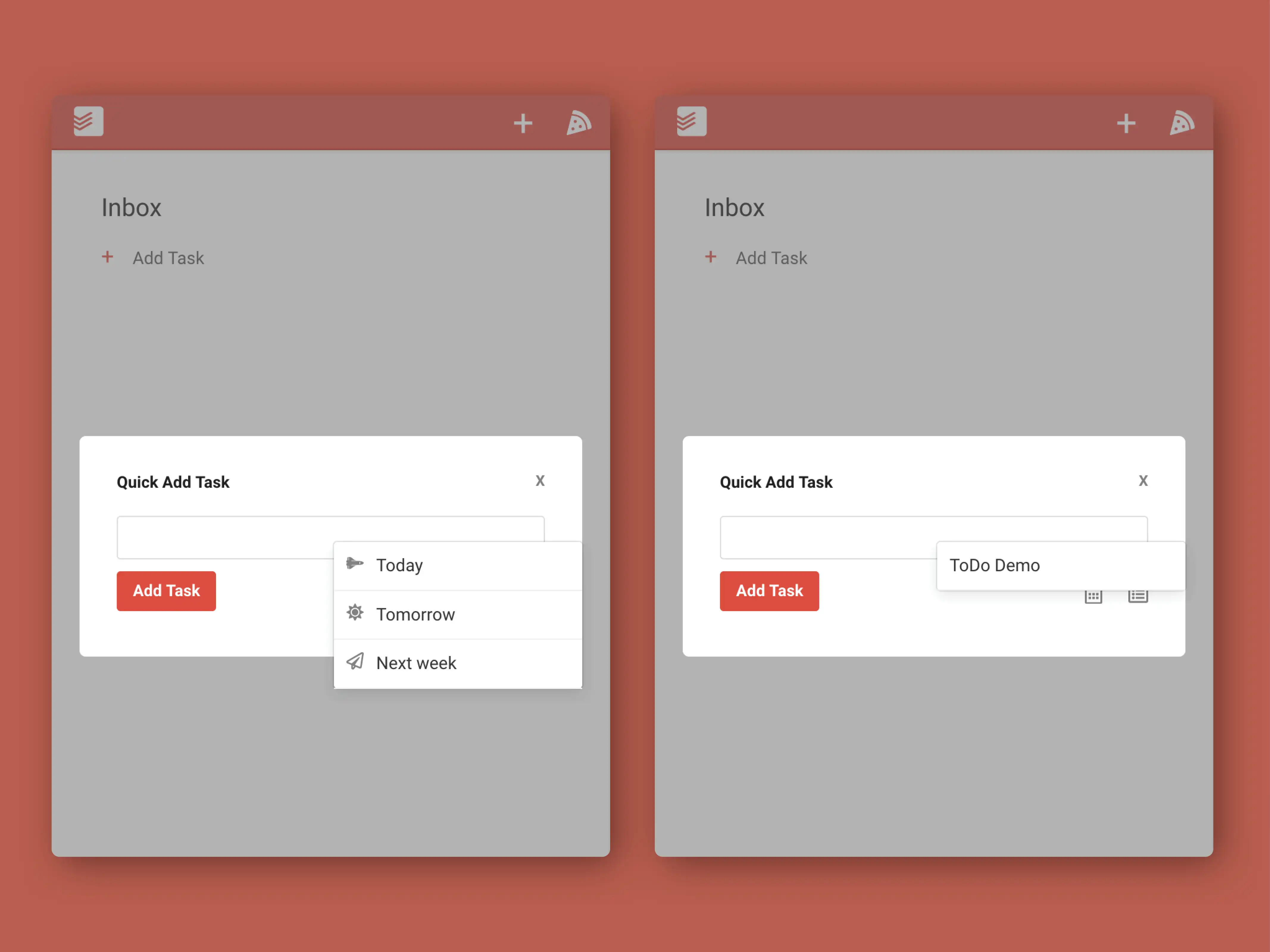 mobile view of the todo list