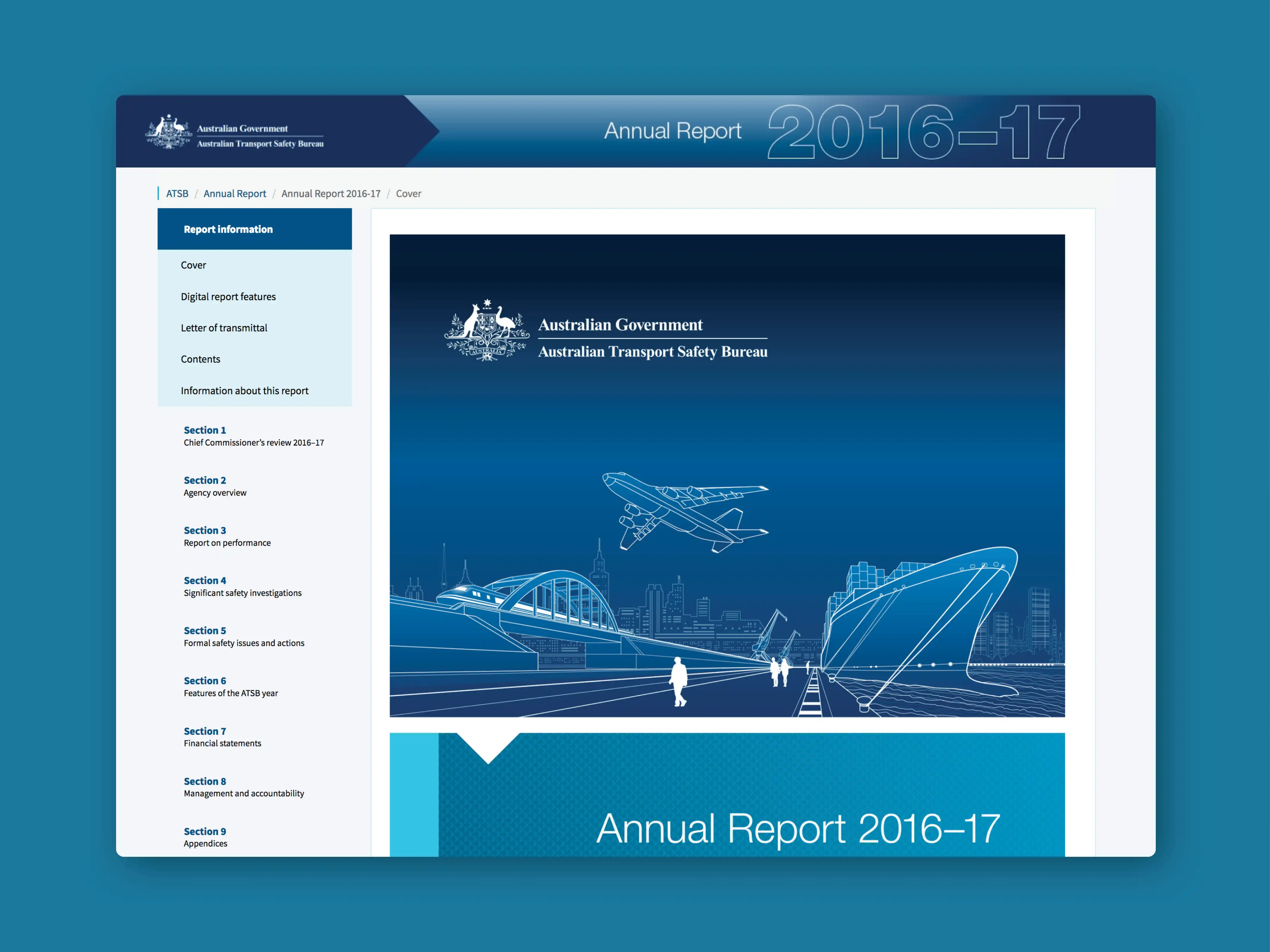 Cover of the Annual Report for ATSB