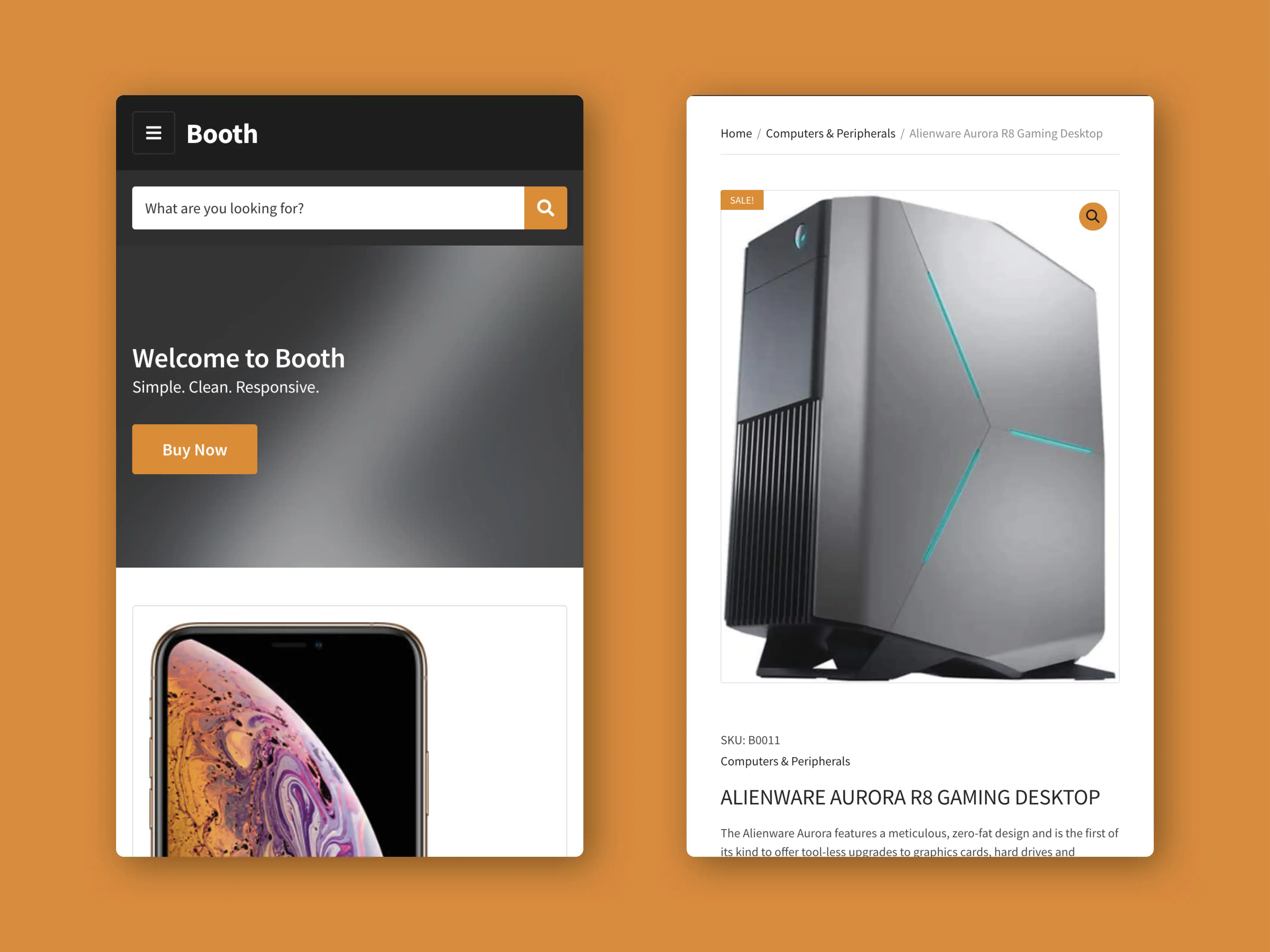 Responsive views of Booth